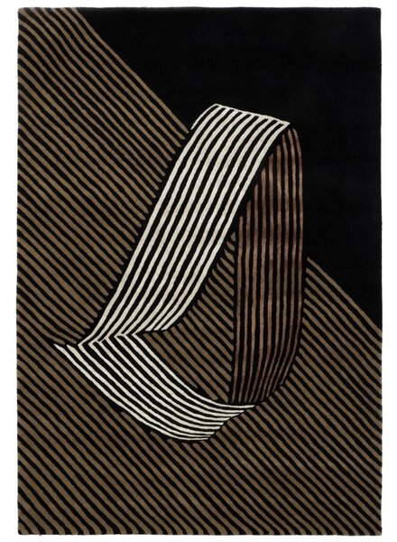 Fargotex Černo-hnědý vlněný koberec Emerald 160 x 230 cm