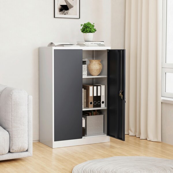 SKŘÍŇ NA ŠANONY, antracitová, bílá, 80/120/40 cm MID.YOU - Online Only kancelářský nábytek, Online Only