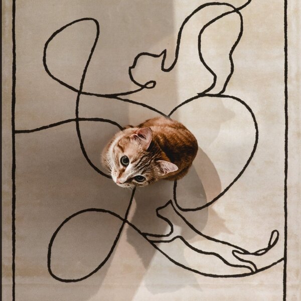 Fargotex Béžový koberec Cats 160 x 230 cm