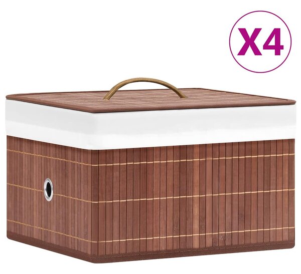 Bambusové úložné boxy 4 ks hnědé 320768