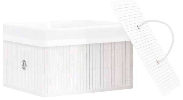 Bambusové úložné boxy 4 ks bílé 320766