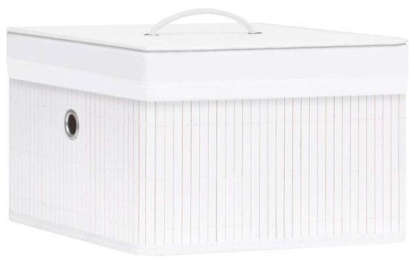 Bambusové úložné boxy 4 ks bílé 320766