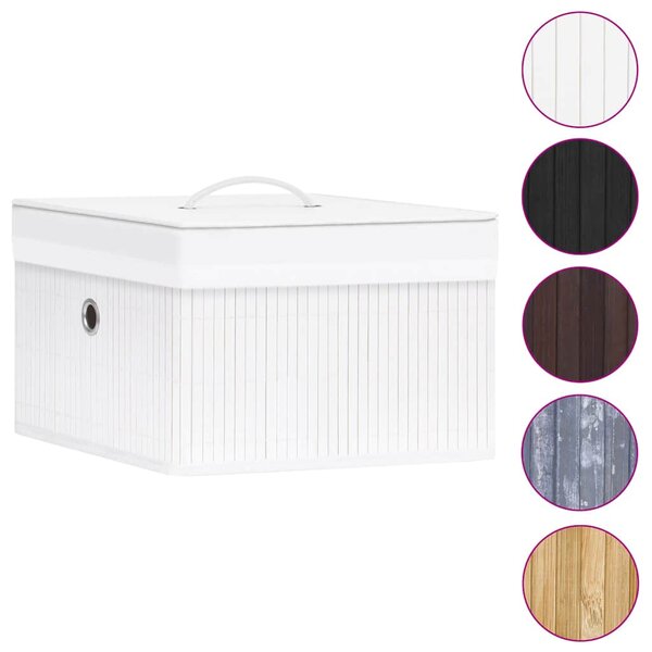 Bambusové úložné boxy 4 ks bílé 320766