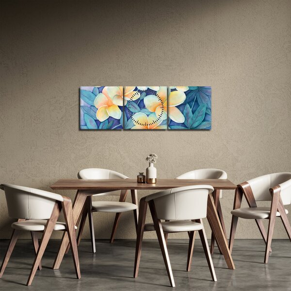 Obraz - Tropické keře (s hodinami) (90x30 cm)