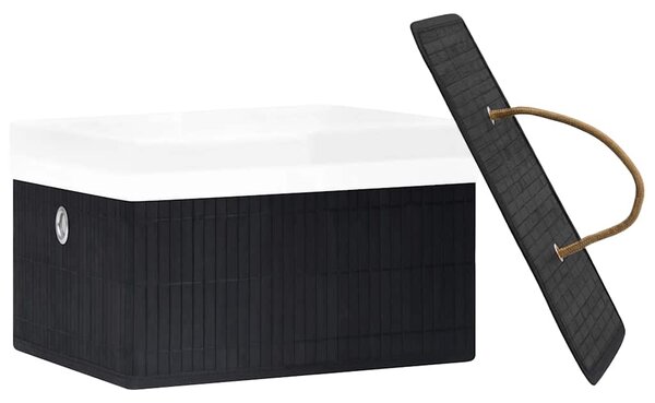 Bambusové úložné boxy 4 ks černé 320769