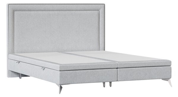 Maison de Rêve Světle šedá čalouněná dvoulůžková postel INCOVO 180 x 200 cm s úložným prostorem