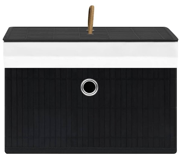 Bambusové úložné boxy 4 ks černé 320769