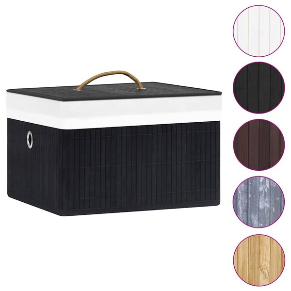 Bambusové úložné boxy 4 ks černé 320769