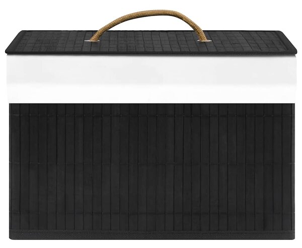 Bambusové úložné boxy 4 ks černé 320769