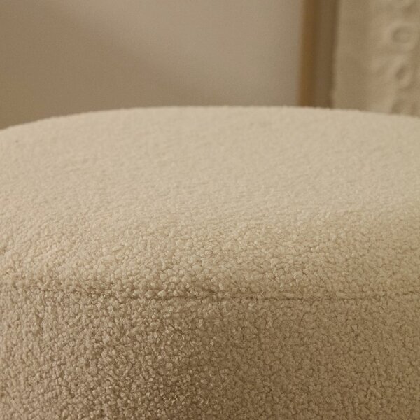 Béžový bouclé taburet Kave Home Kaeli 60 cm