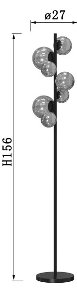 ONLI - Stojací lampa PALOMA 7xG9/10W/230V černá/kouřová