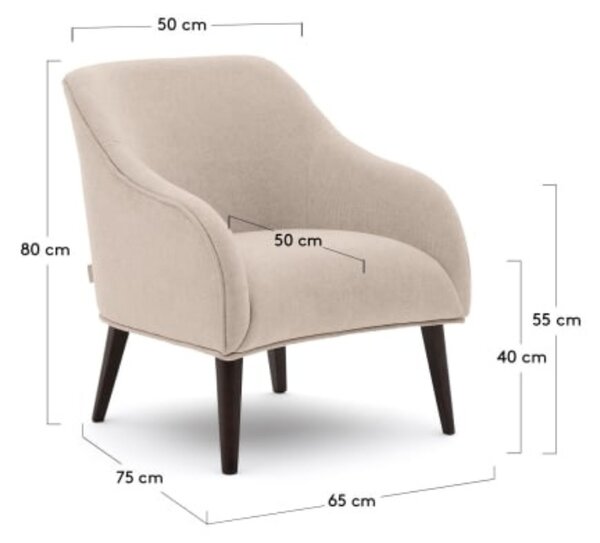 Béžové čalouněné křeslo Kave Home Bobly