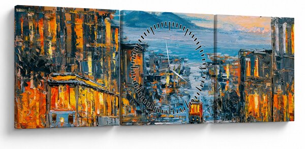 Obraz - Cable Car, San Francisco (s hodinami) (90x30 cm)