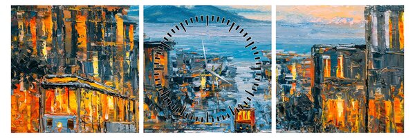 Obraz - Cable Car, San Francisco (s hodinami) (90x30 cm)