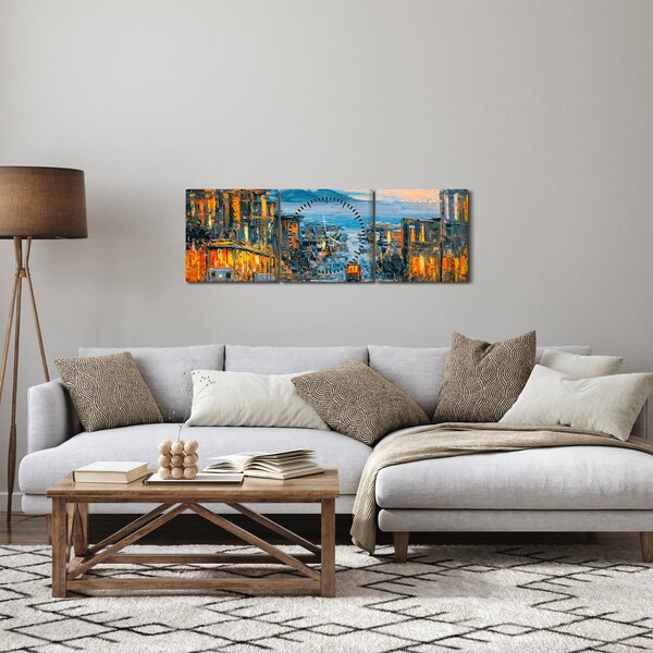 Obraz - Cable Car, San Francisco (s hodinami) (90x30 cm)
