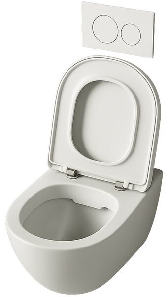 Wc mísa bez okraje volně stojící duroplastová keramická vířivá splachovací 49 cm