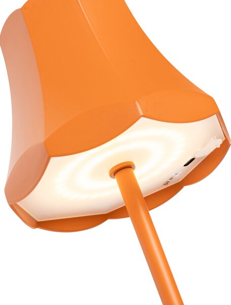 Sada 2 retro stolních lamp oranžových dobíjecích IP44 - Granny