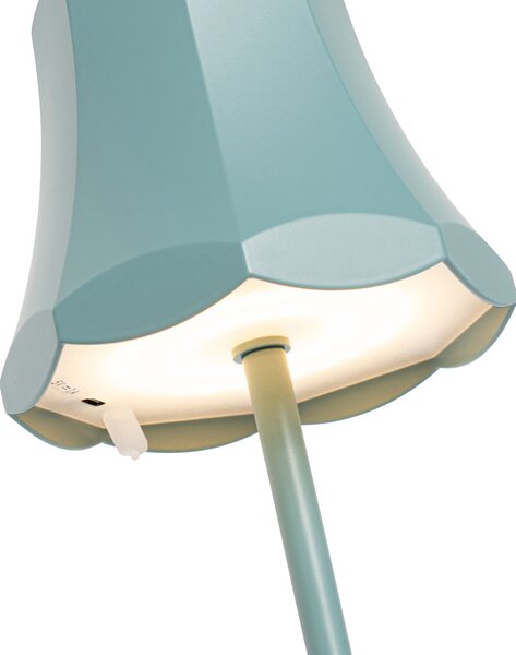 Retro stolní lampa minerální modrá dobíjecí IP44 - Granny