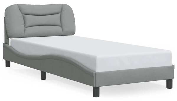 Rám postele bez matrace Hvar světle šedá 90 x 190 cm textil 3207737