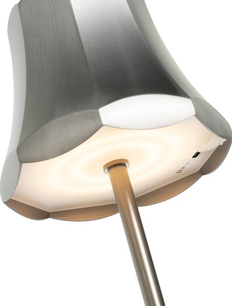 Sada 2 retro stolních lamp gunmetal dobíjecí IP44 - Granny