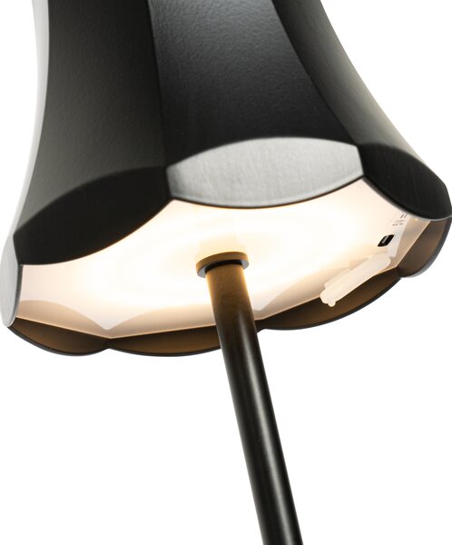 Sada 2 retro stolních lamp černých dobíjecích IP44 - Granny