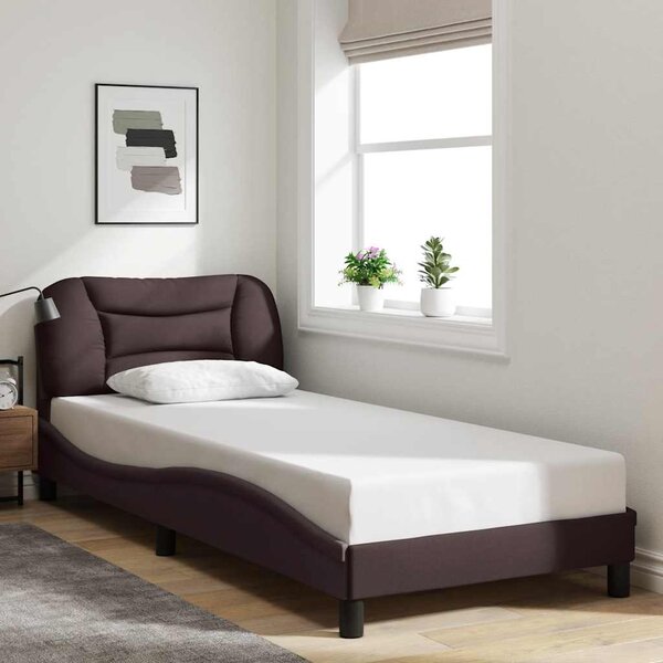Rám postele bez matrace Hvar tmavě hnědá 80 x 200 cm textil 3207733