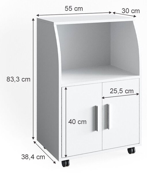 Přesouvání skříň Vicco Elio Bílá 55 x 83.8 cm, Model 35078