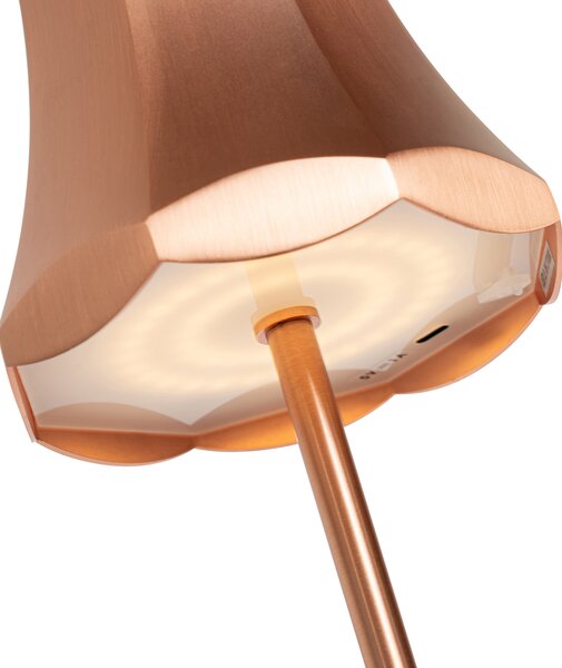 Sada 2 retro stolních lamp měděných dobíjecích IP44 - Granny