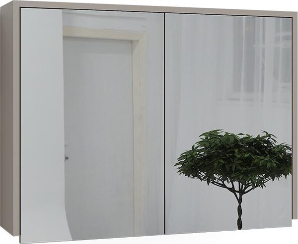 Koupelnová zrcadlová skříňka Vicco J-Shape Kašmír/Řemeselné 80 x 60 cm se 2 uzavřenými přihrádkami, Model 59615