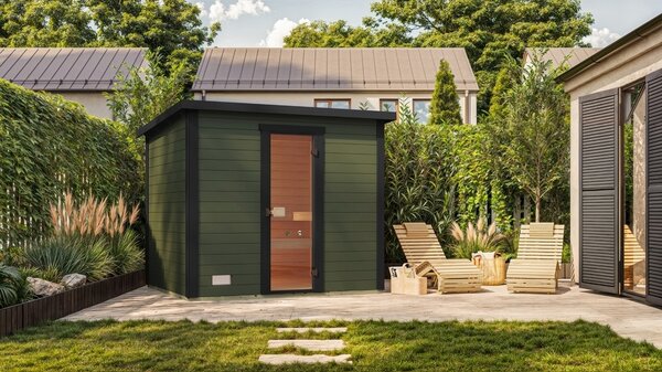 WEKA Sauna KAAPI 4 - šedozelená - outdoor sauna