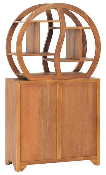 Skříňka s policí Yin Yang 70x30x130 cm masivní teakové dřevo 320774