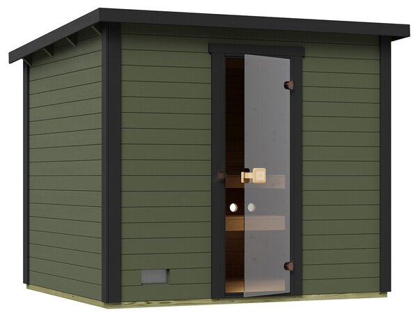 WEKA Sauna KAAPI 4 - šedozelená - outdoor sauna