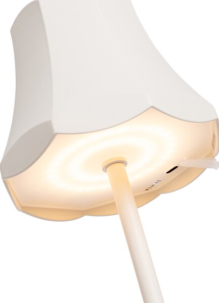 Sada 2 retro stolních lamp smetanové dobíjecí IP44 - Granny