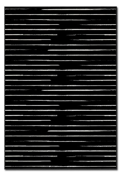 ASIR Koberec(100 x 140 cm) ASR CRPT-57 černý s bílými pruhy