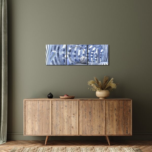 Obraz - 3D abstrakce (s hodinami) (90x30 cm)