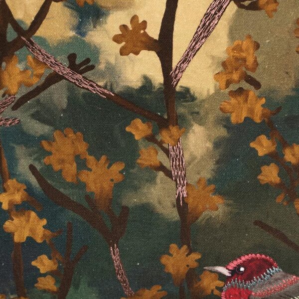 Povlak ART NATURE red birds zelenočervená 45 x 45 cm
