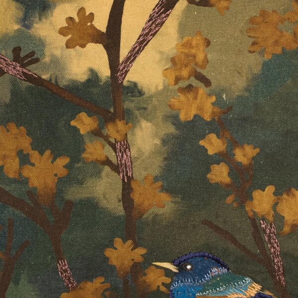 Povlak ART NATURE blue birds zelenomodrá 45 x 45 cm
