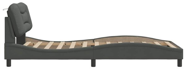 Rám postele bez matrace Hvar tmavě šedá 100 x 200 cm textil 3207752