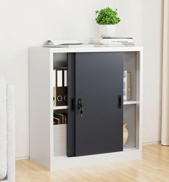 SKŘÍŇ NA ŠANONY, antracitová, bílá, 80/90/40 cm MID.YOU - Online Only kancelářský nábytek, Online Only