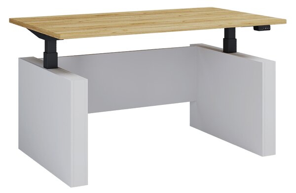 PSACÍ STŮL, černá, bílá, medový dub, 138/80/73-122 cm MID.YOU - Online Only psací stoly, Online Only