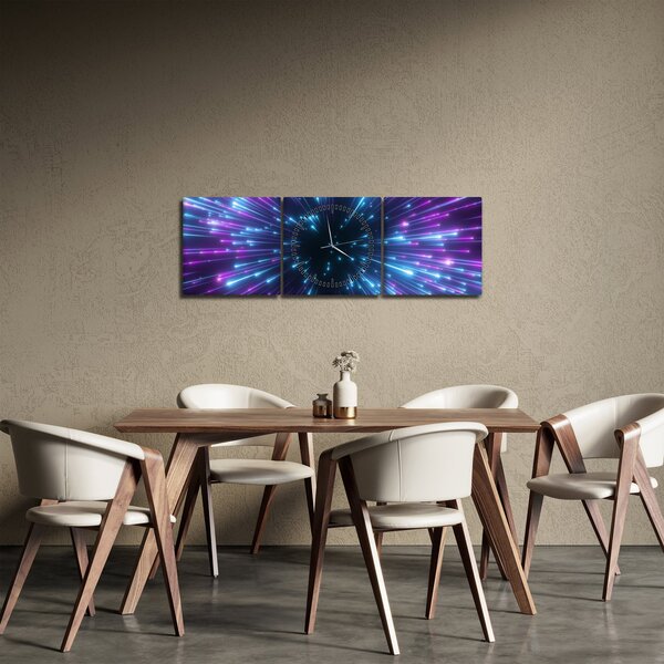 Obraz - Neonový prostor (s hodinami) (90x30 cm)