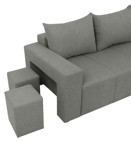 ROHOVÁ ROZKLÁDACÍ POHOVKA, textil, šedá MID.YOU - Rozkládací sedačky, Online Only