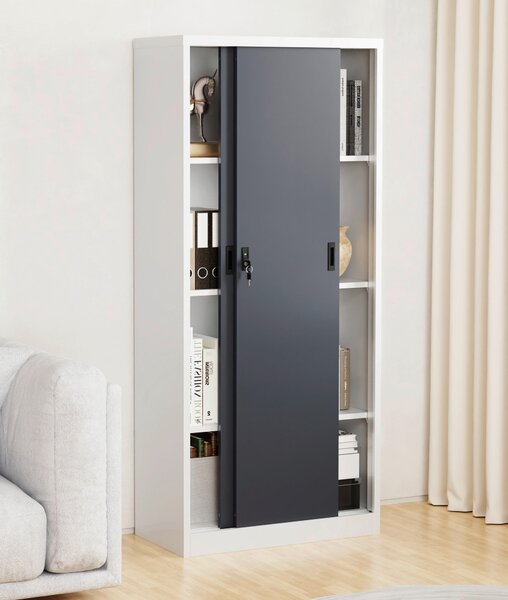SKŘÍŇ NA ŠANONY, antracitová, bílá, 80/180/40 cm MID.YOU - Online Only kancelářský nábytek, Online Only