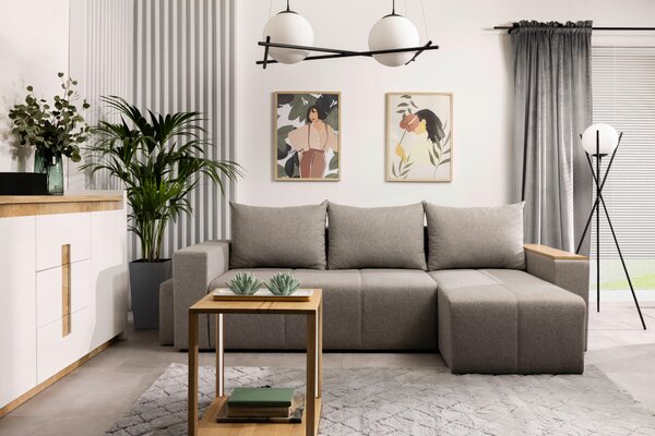 ROHOVÁ ROZKLÁDACÍ POHOVKA, textil, šedá MID.YOU - Rozkládací sedačky, Online Only