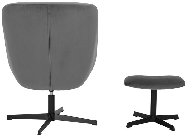 KŘESLO S PODNOŽKOU, textil, šedá MID.YOU - Online Only křesla & taburety, Online Only