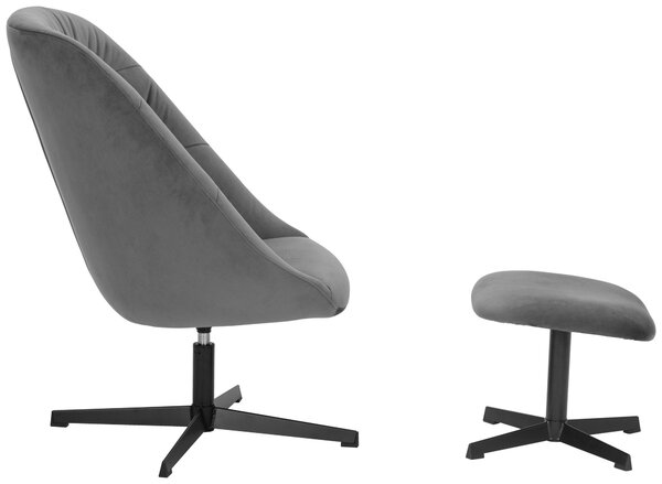 KŘESLO S PODNOŽKOU, textil, šedá MID.YOU - Online Only křesla & taburety, Online Only