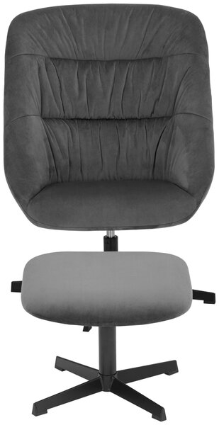 KŘESLO S PODNOŽKOU, textil, šedá MID.YOU - Online Only křesla & taburety, Online Only