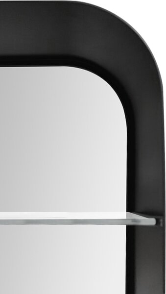 Zrcadlová skříňka s osvětlením TALOS Oval 40x60 cm - koupelnová zrcadlová skříňka s kvalitním hliníkovým korpusem v matné černé barvě