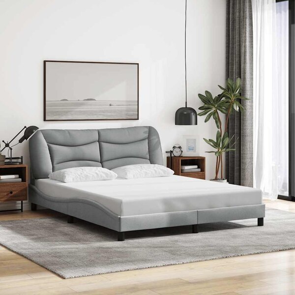 Rám postele bez matrace Hvar světle šedý 160 x 200 cm textil 3207779