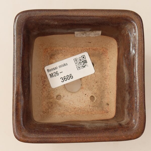 E-bonsai Keramická bonsai miska 9,5 x 9,5 x 5,5 cm hnědá